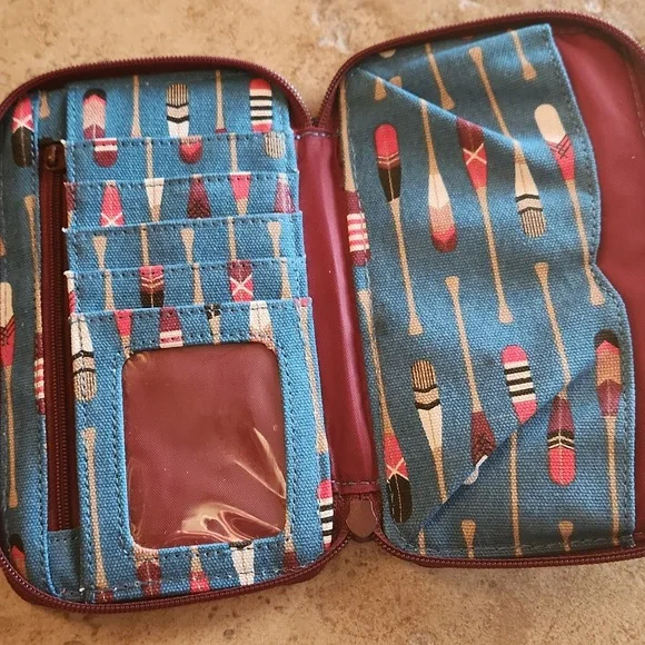 Kavu Blue Paddle Print Wallet And Phone Carrier - Picture 3 of 7